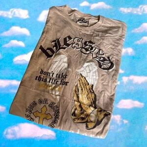 Blessed Graphic T-Shirt with Praying Hands